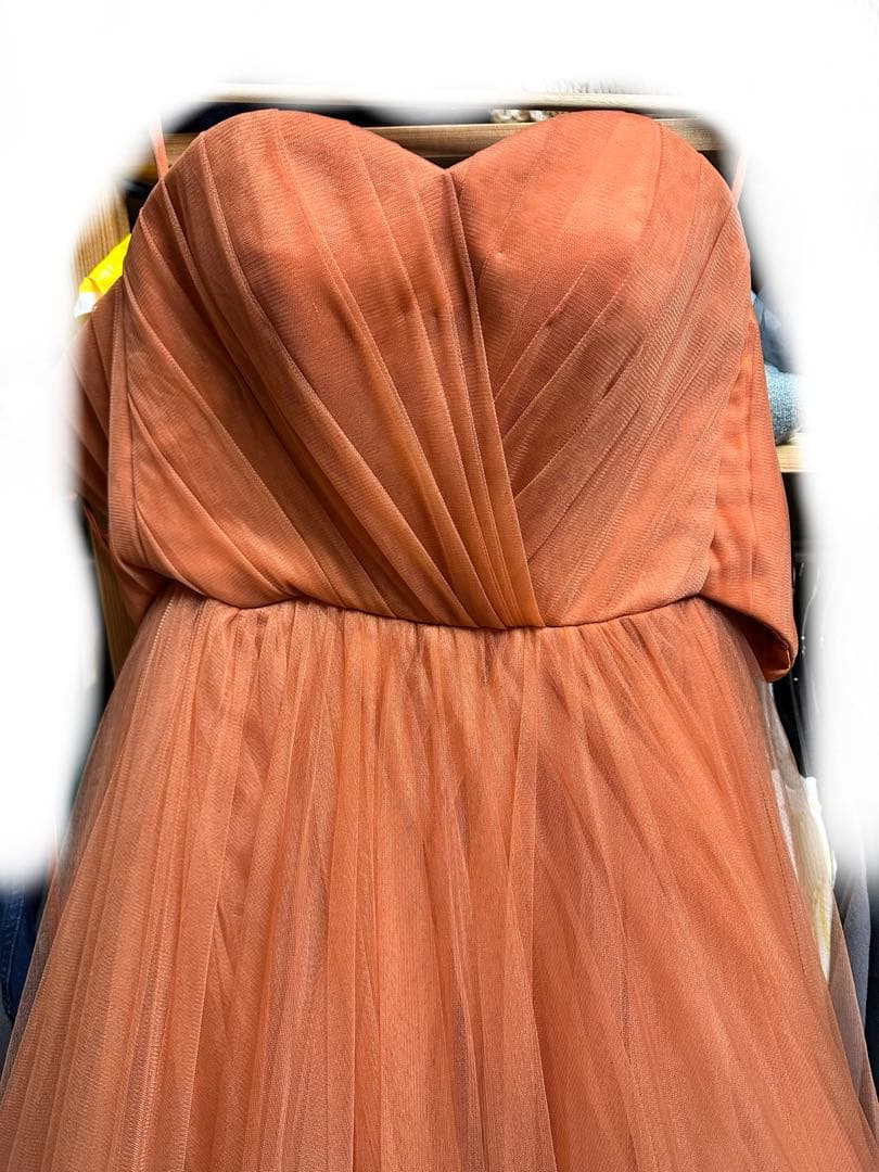 オレンジ フリル カラードレス イサムモリタ風