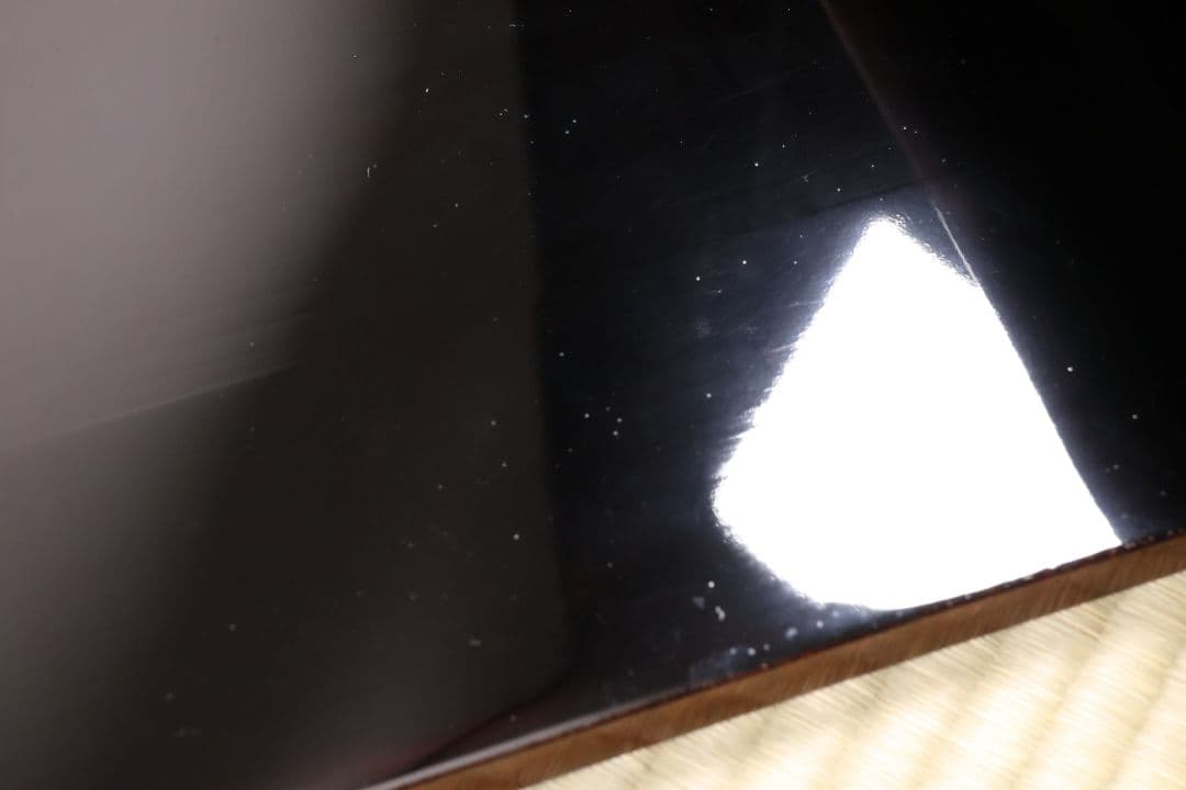 漆芸 梨地 砂子 巻足 平卓 花台 53.8cm 木製 大正昭和【MA736】