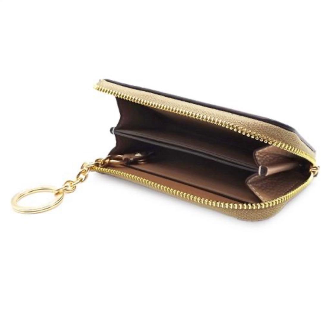 COACHコーチ カードケース 新作 キーケースぺブル レザー ベージュ