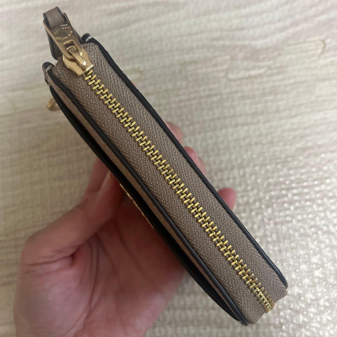 COACHコーチ カードケース 新作 キーケースぺブル レザー ベージュ