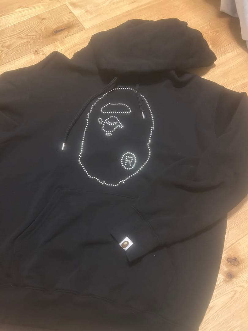 A BATHING APE フーディ ラインストーン パーカー スウェット