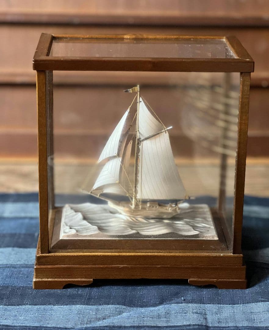 関工芸 ケース付 ヨット シルバー960 銀製品 STERLING 船 武比古