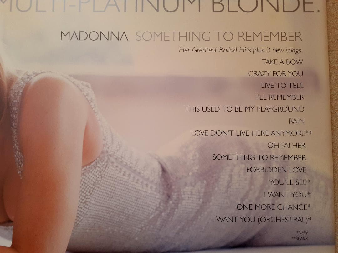 マドンナ　Something To Remember　大型 宣伝用 ディスプレイ