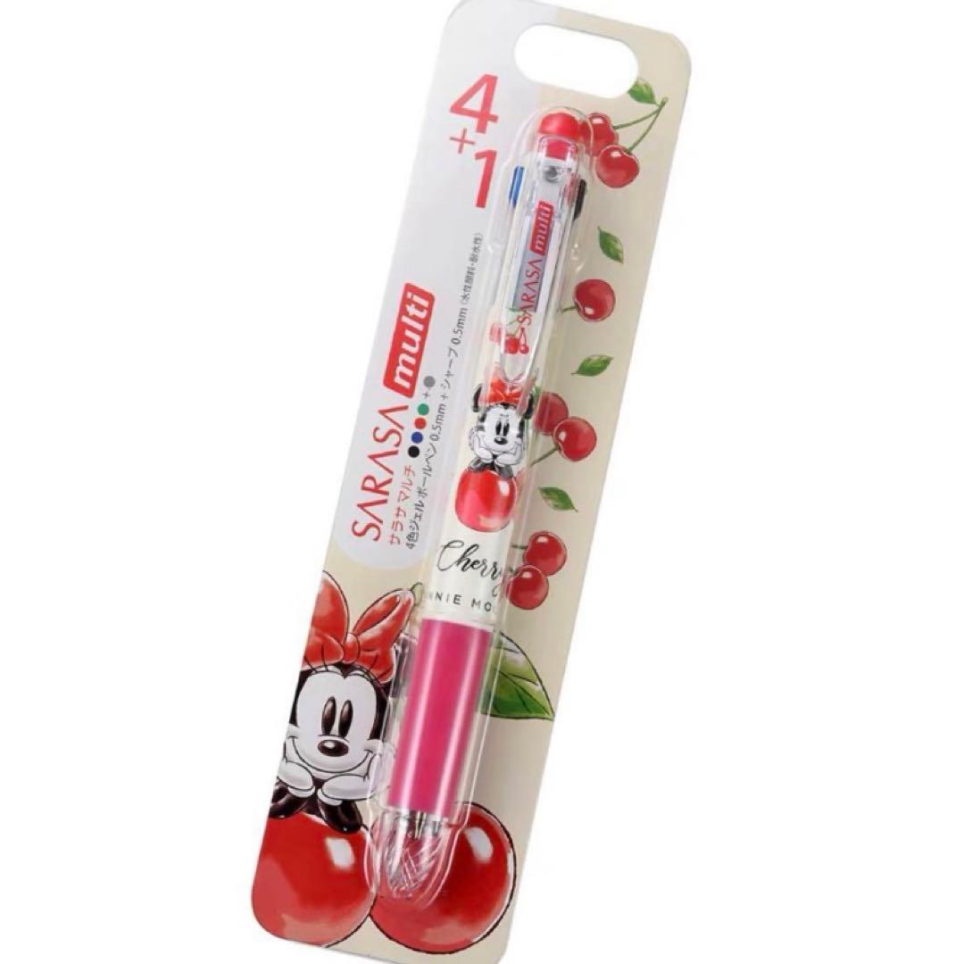 ディズニーストア ボールペン サラサ マルチ4＋1 ミニー チェリー