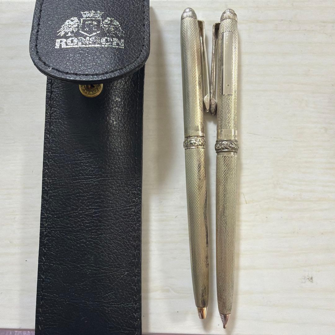 RONSON ロンソン ツイスト式 ボールペン シャープペン セット 銀製