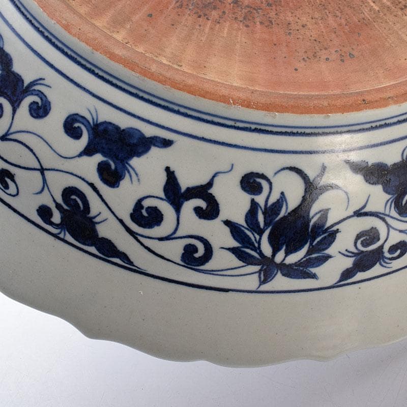 中国 青花 山水麒麟文盤 大皿 輪花皿 直径約41㎝ V 7324C - メルカリ