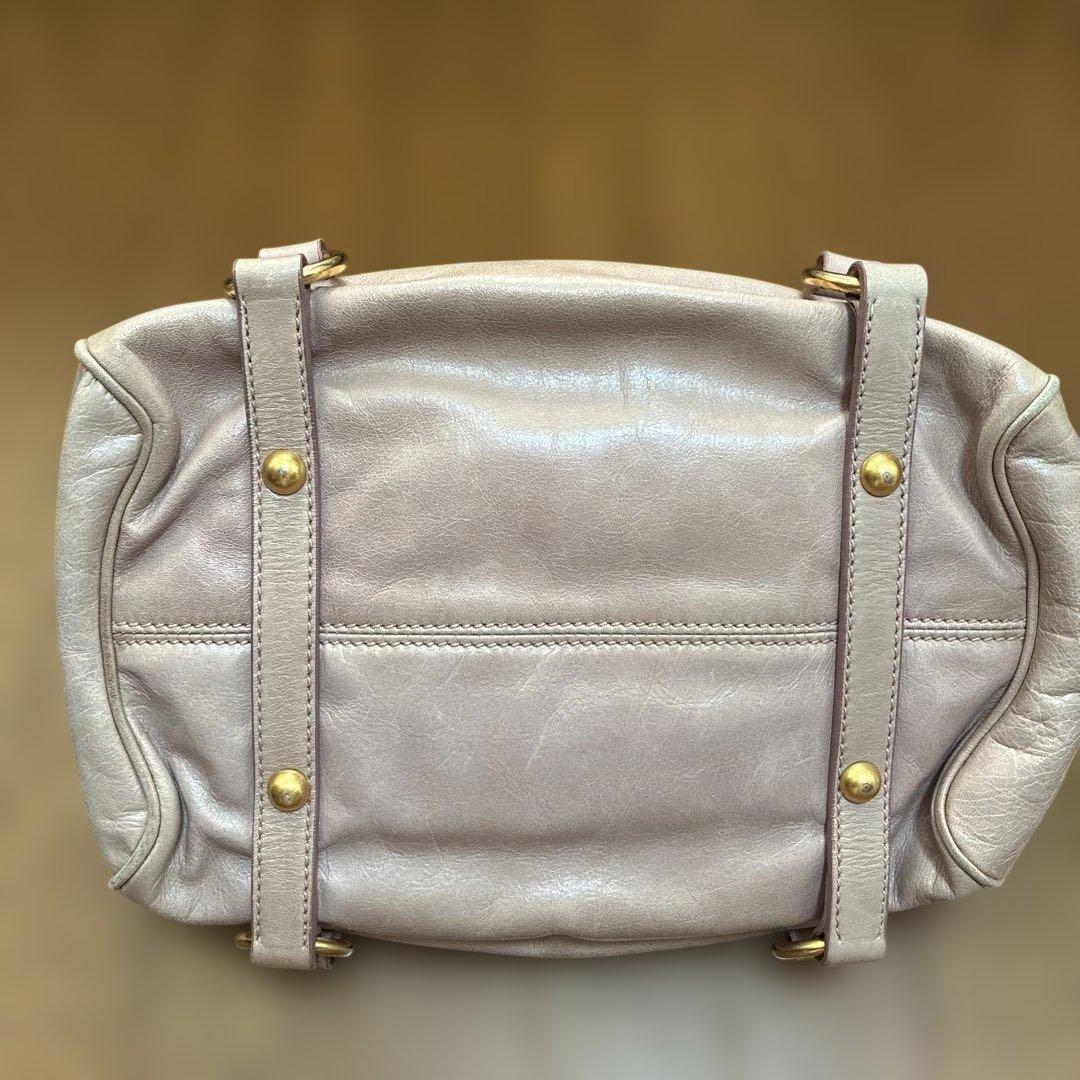 MIU MIU ミュウミュウ　2wayバッグ サイドリボン　くすみピンク