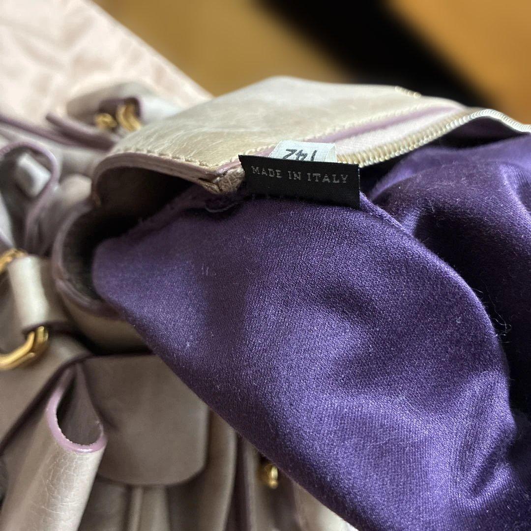 MIU MIU ミュウミュウ　2wayバッグ サイドリボン　くすみピンク