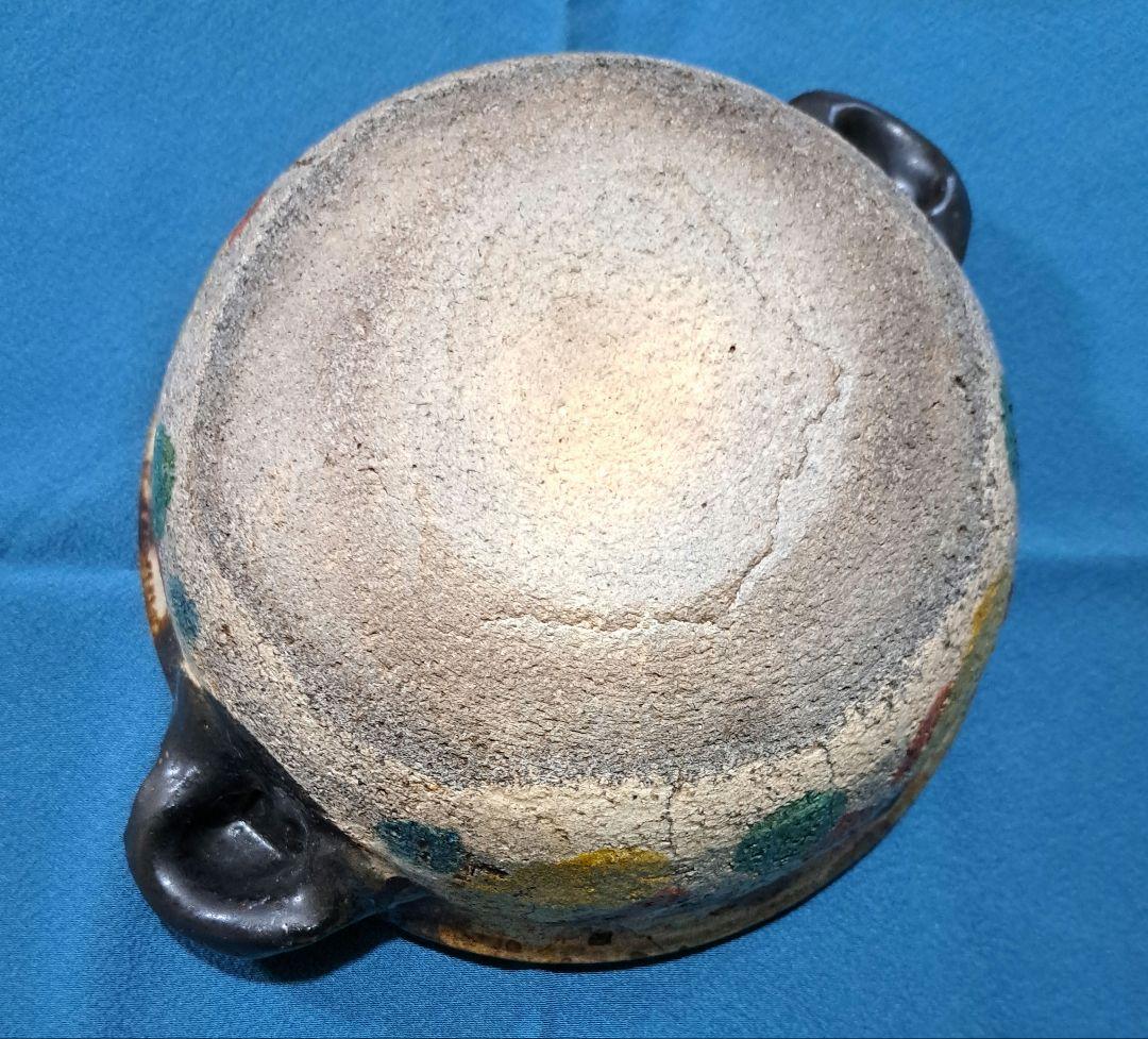 加山 晴子作品 お買い得品 多色模様の陶器の鉢 陶芸作家 加山晴子 加山