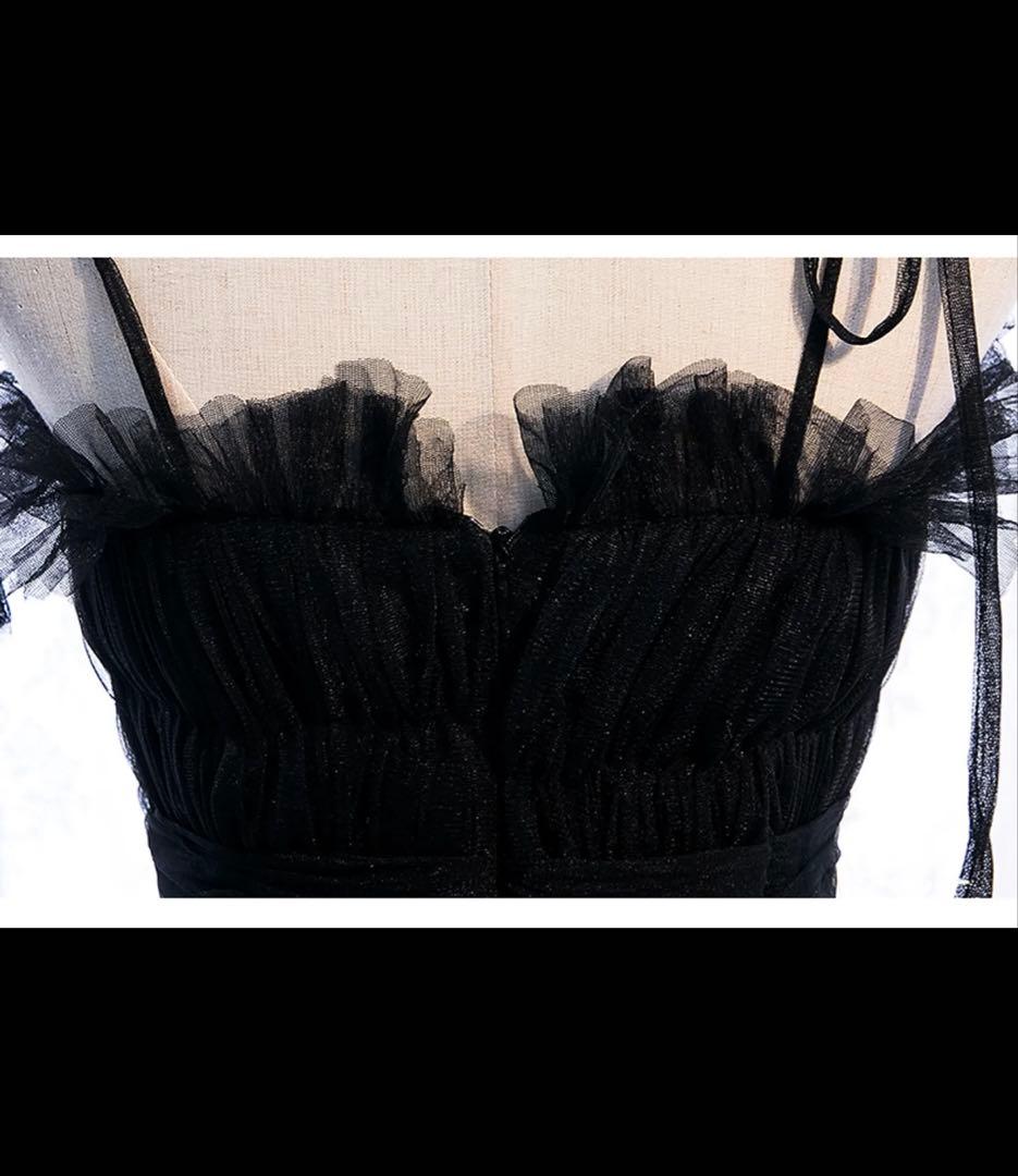 前撮りドレス　ウェディングドレス　前撮り黒ドレス