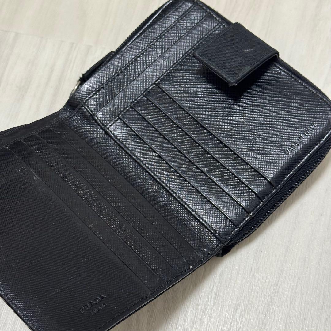 PRADA プラダ　三角ロゴ　ラウンドファスナー　ケース　ミニウォレット