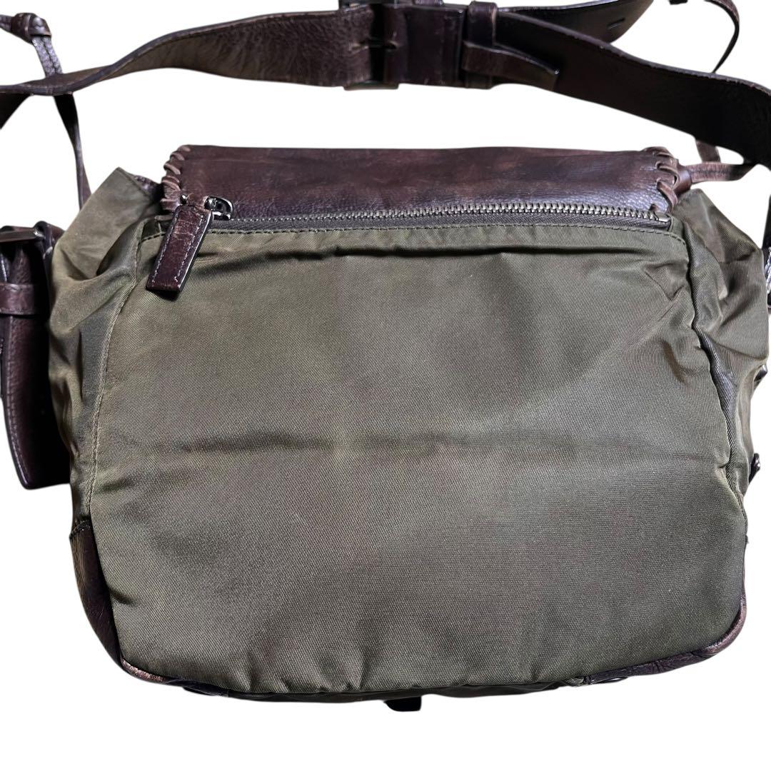 希少　archive PRADA スタッズ　ナイロン　レザー　ショルダーバッグ