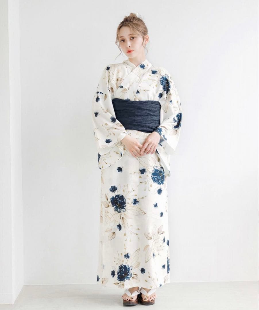 dita 浴衣　幻想花明かり　ワンピース浴衣3点セット(ゆかた・帯・着付け本)