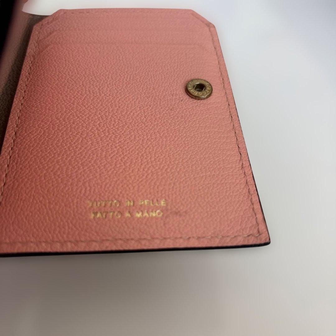 【ラルコバレーノ】グレー レザー 二つ折り財布