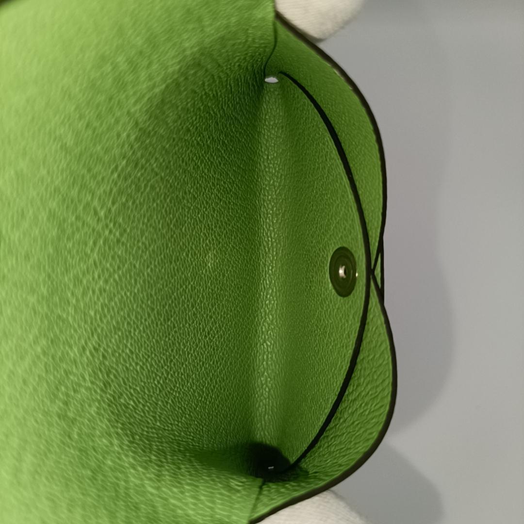 極美品　HERMES カルヴィデュオ ケース W刻印 シェーブル　グリーン