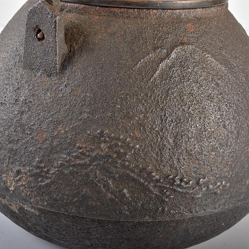 煎茶道具　三越製　近江八景図　鉄瓶　鉄釜　M　R5420