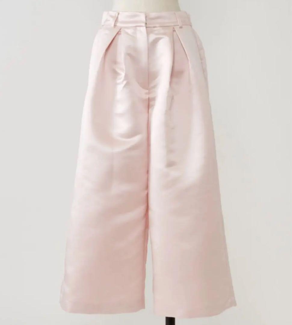 heve. サテンフレアガウチョパンツネイビー