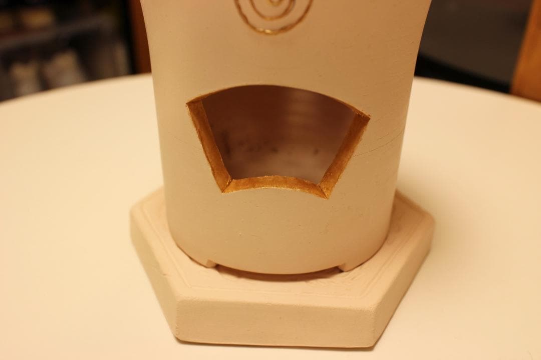 白泥 涼炉 六角形ベース付き