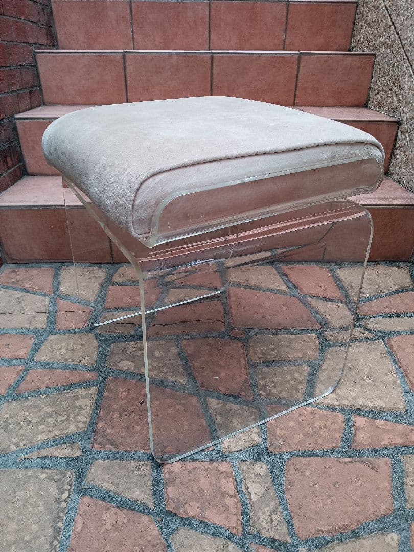 アメリカ製 カリフォルニア アクリルスツール レザーシート 低反発 回転式