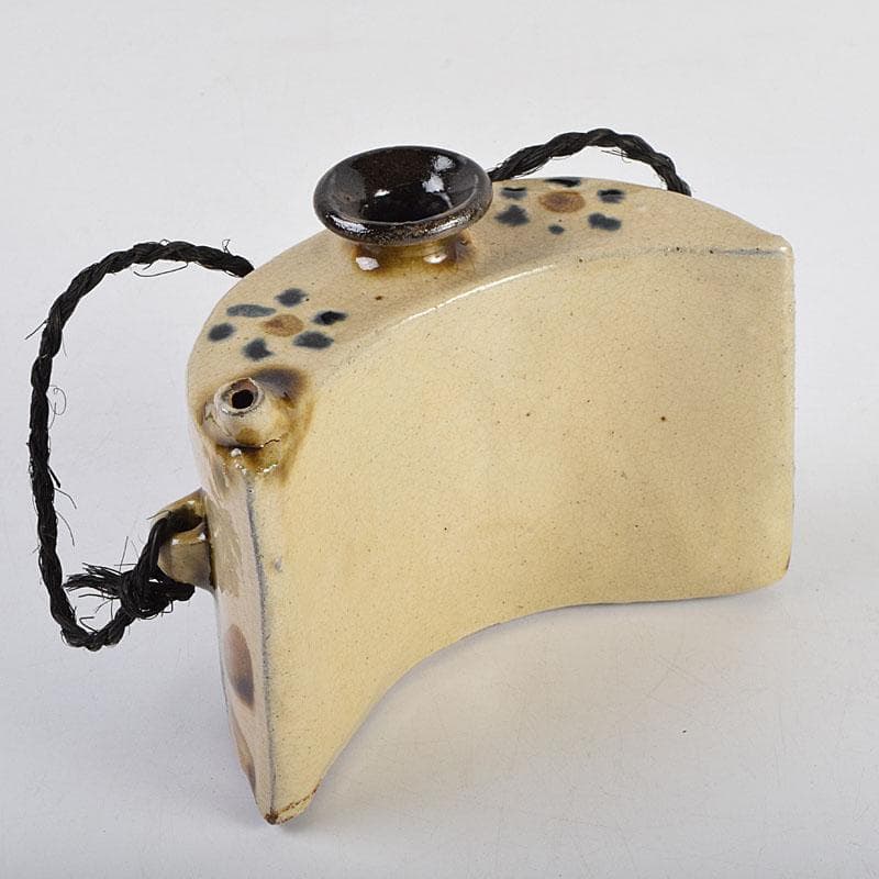 沖縄 琉球焼 壺屋焼 小橋川製陶所 仁王窯造 花文 抱瓶 共箱 C 8899