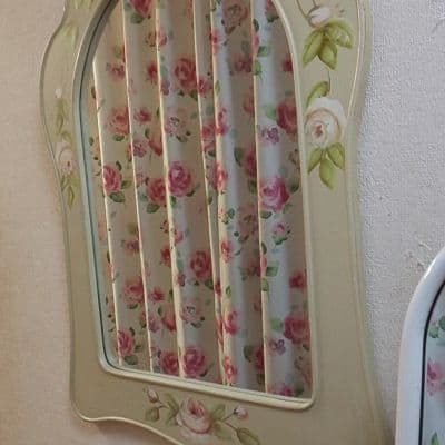 薔薇雑貨 ロココ調薔薇柄ミラー