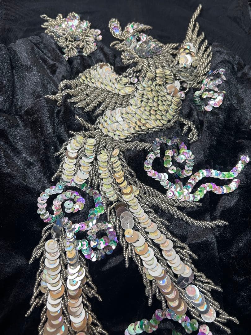 ベロア スパンコール チャイナドレス