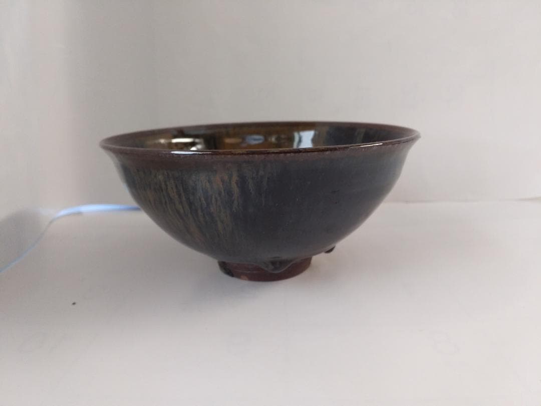 紀州焼 葵窯 寒川栖豊 作 天目形 茶碗 共箱 共布 栞 茶器 抹茶碗 新品