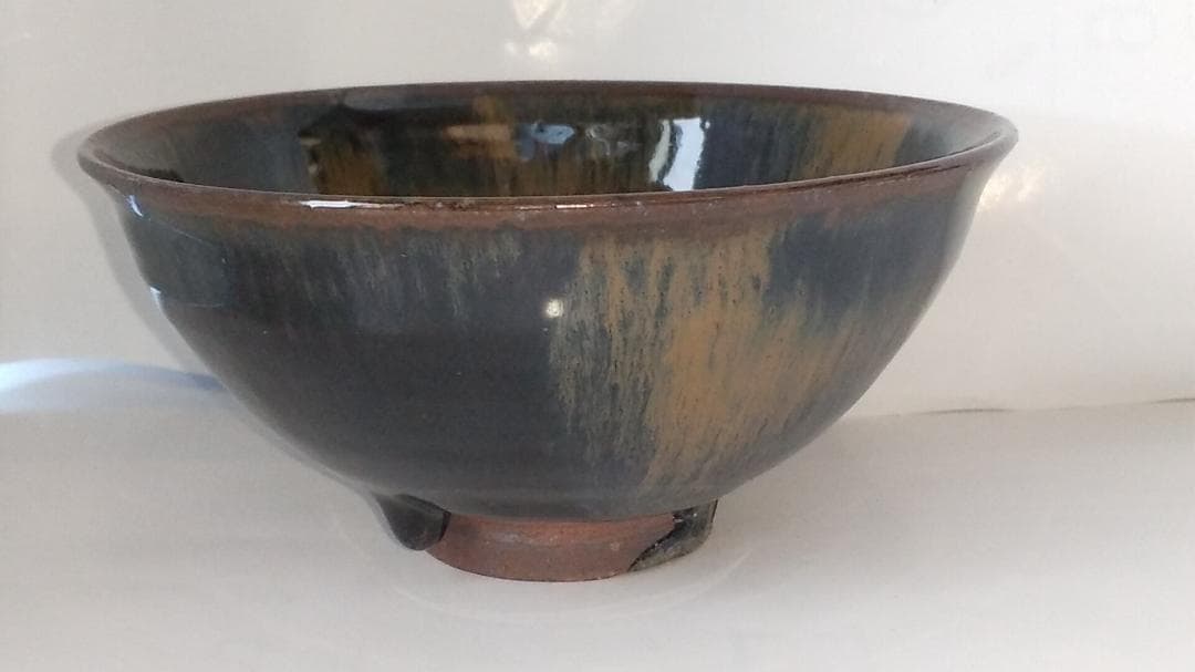 紀州焼 葵窯 寒川栖豊 作 天目形 茶碗 共箱 共布 栞 茶器 抹茶碗 新品