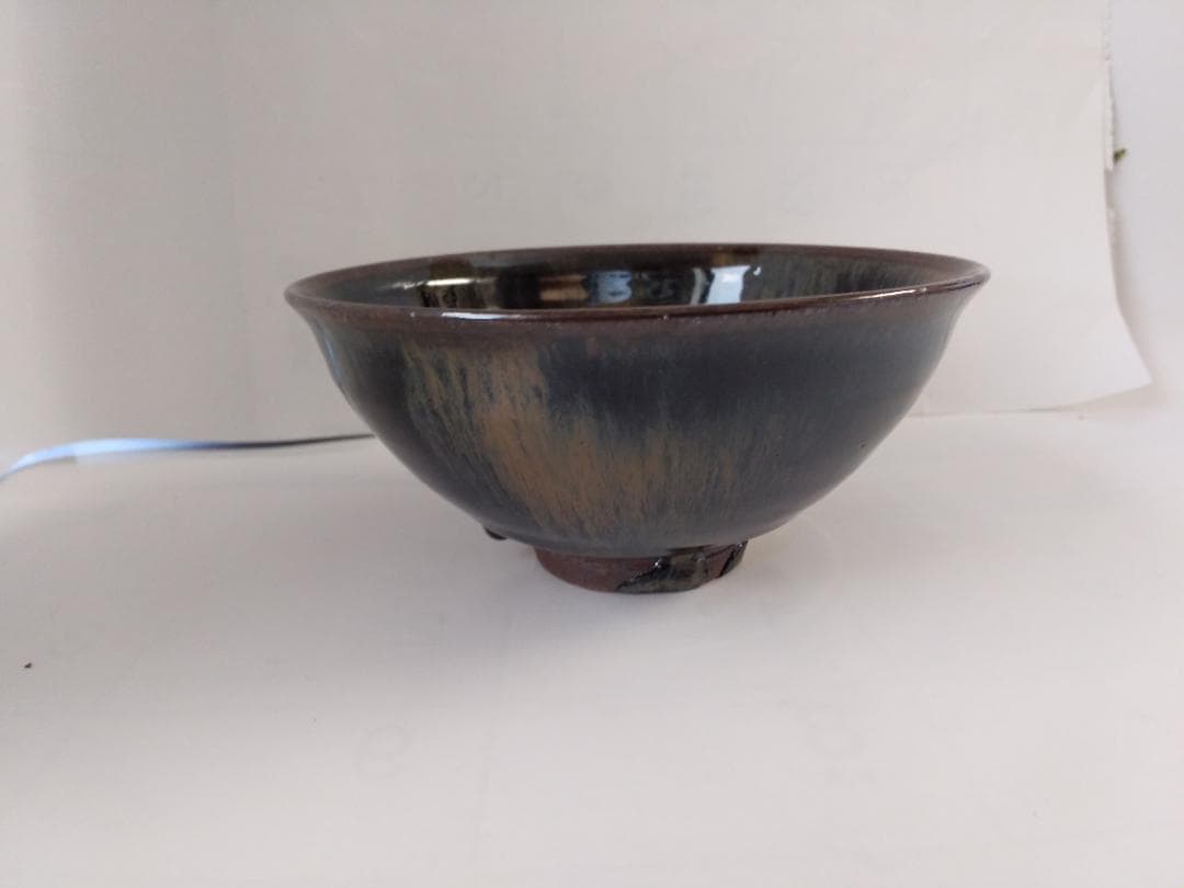 紀州焼 葵窯 寒川栖豊 作 天目形 茶碗 共箱 共布 栞 茶器 抹茶碗 新品