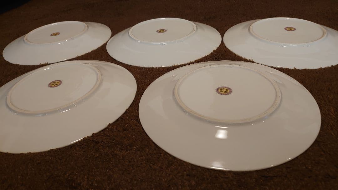 古玩 中国陶器 中皿 7寸皿 鳳凰 蔵出し 5客