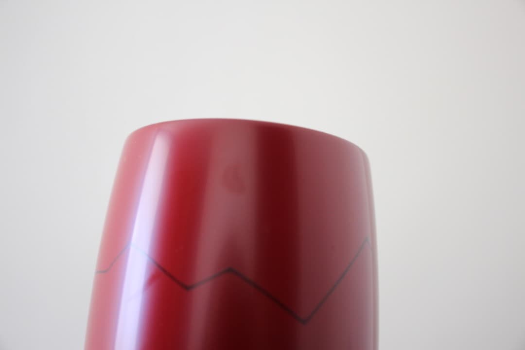 漆工芸　輪島屋善仁　アイスカップ　朱塗　稜線漆絵