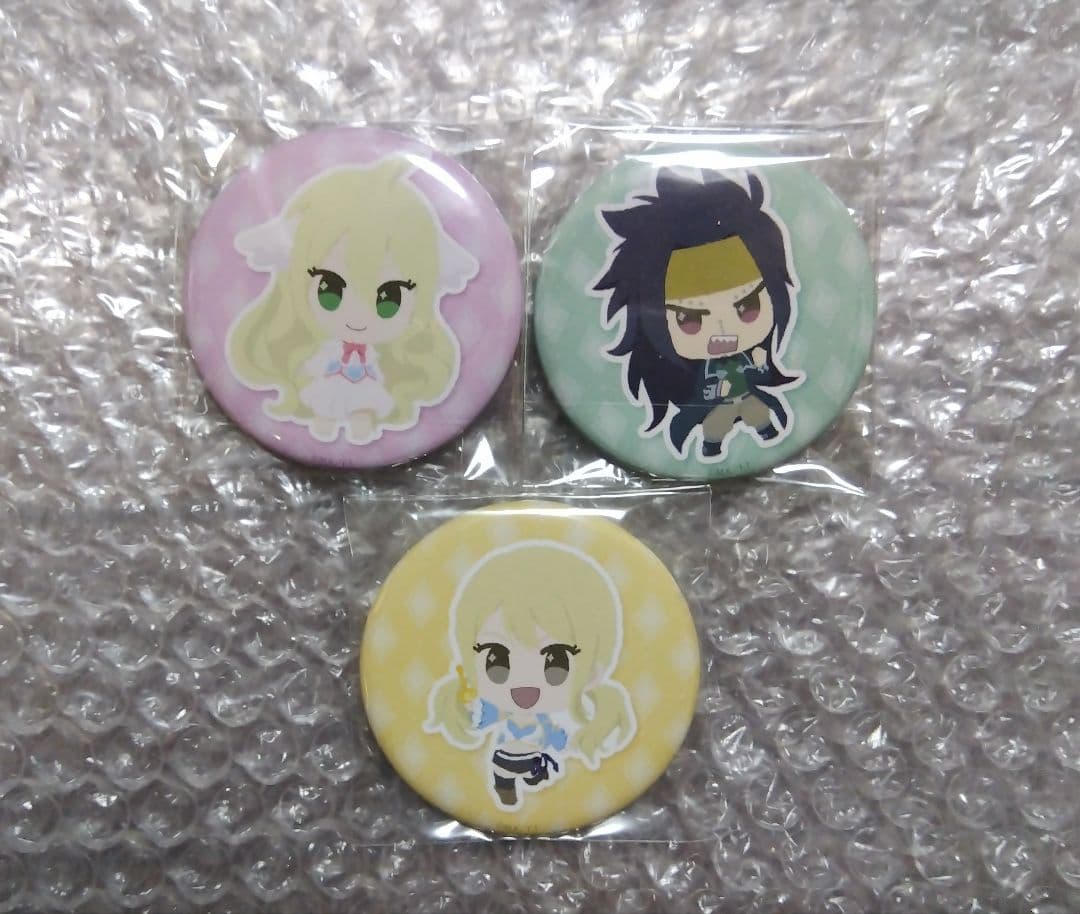 フェアリーテイル ふわぽに 缶バッジ ルーシィ、メイビス、ガジルセット