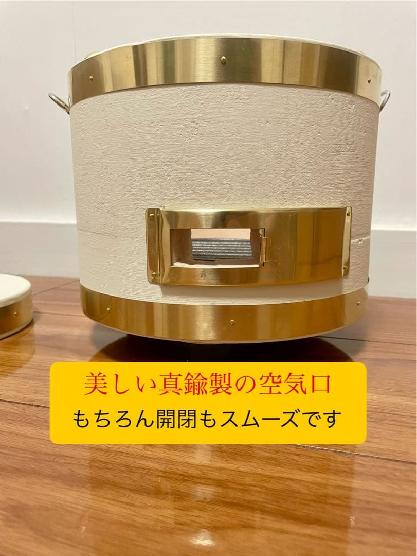 小菊蒔絵 桐火鉢 一対 幅29cm 草花 蝶 螺鈿 金蒔絵 古民具【MB104】