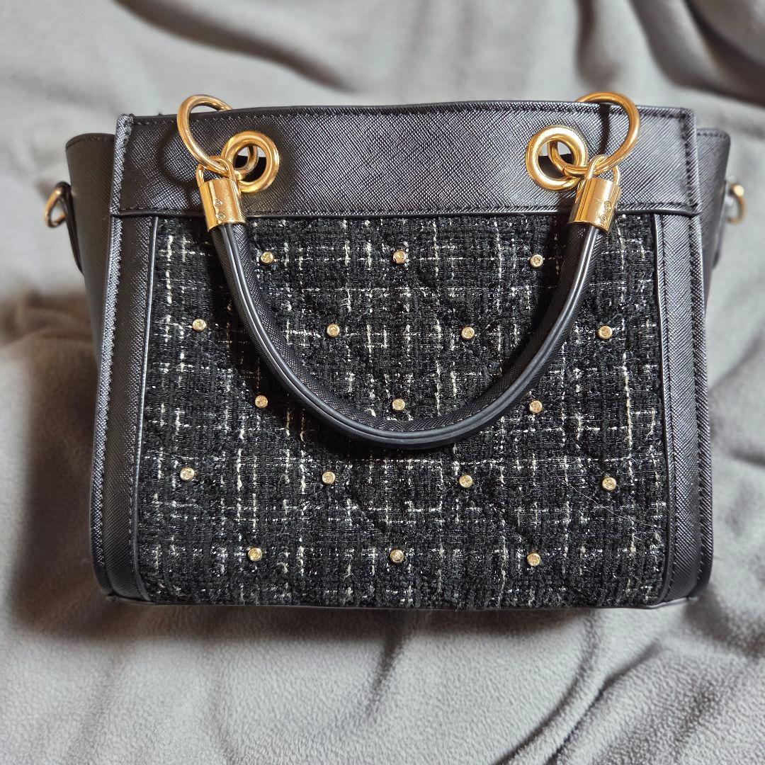 RoséMuse Tweed quilting tote S black