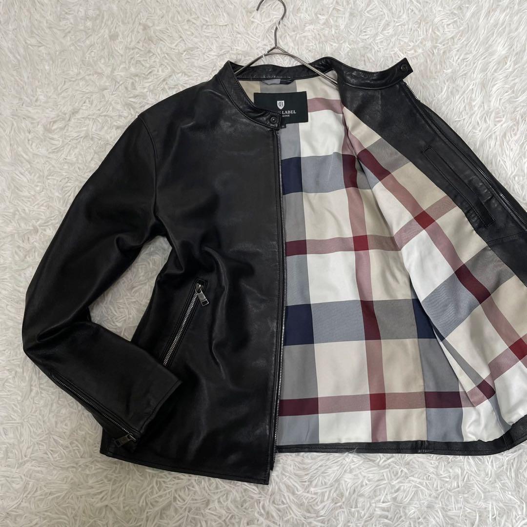ブラックレーベルクレストブリッジ シングルライダース ジャケット 黒 LL シープレザーライダース（ブルゾン）｜BLACK LABEL CRESTBRIDGE
