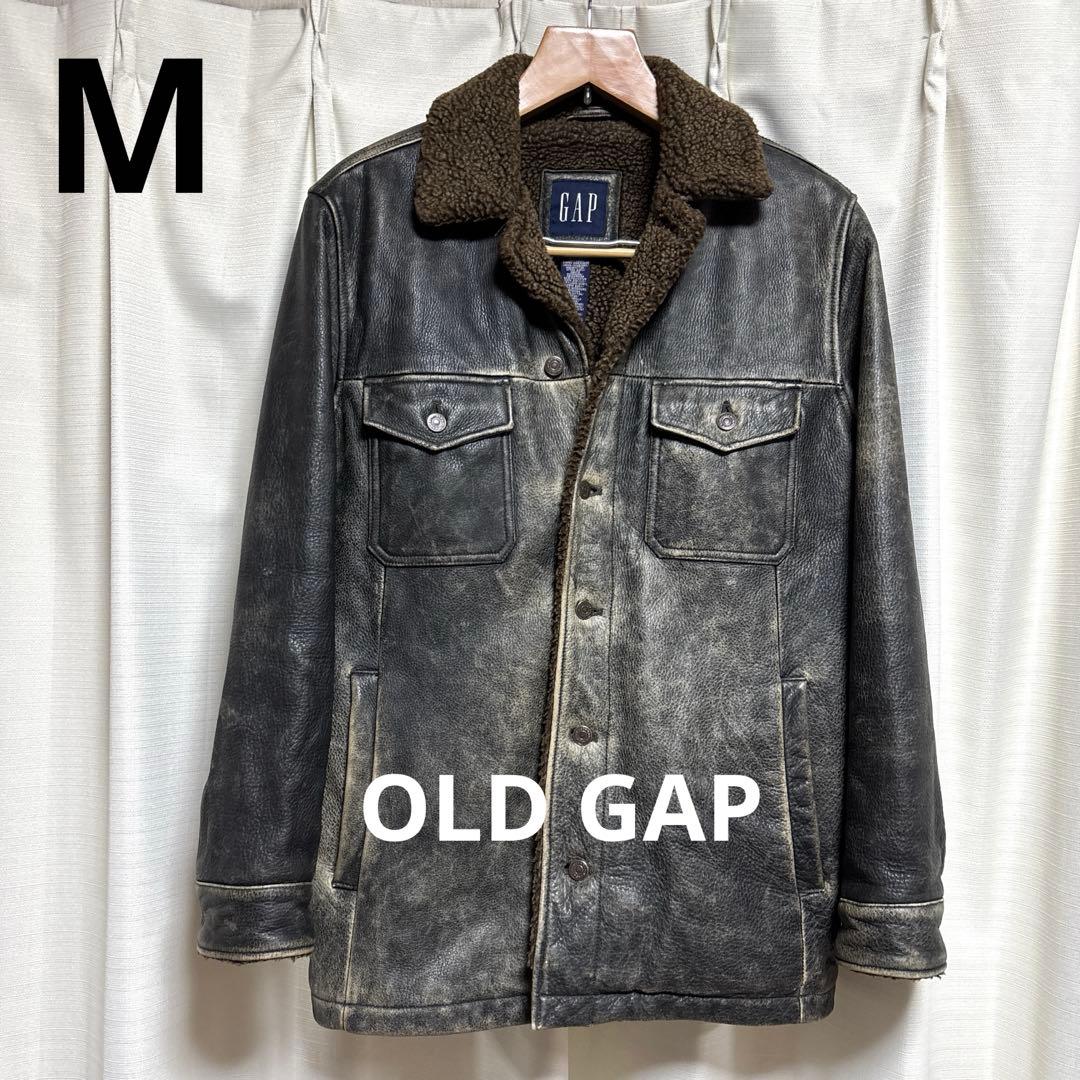 OLD GAP オールド ギャップ 襟ボア レザージャケット 牛革100% M