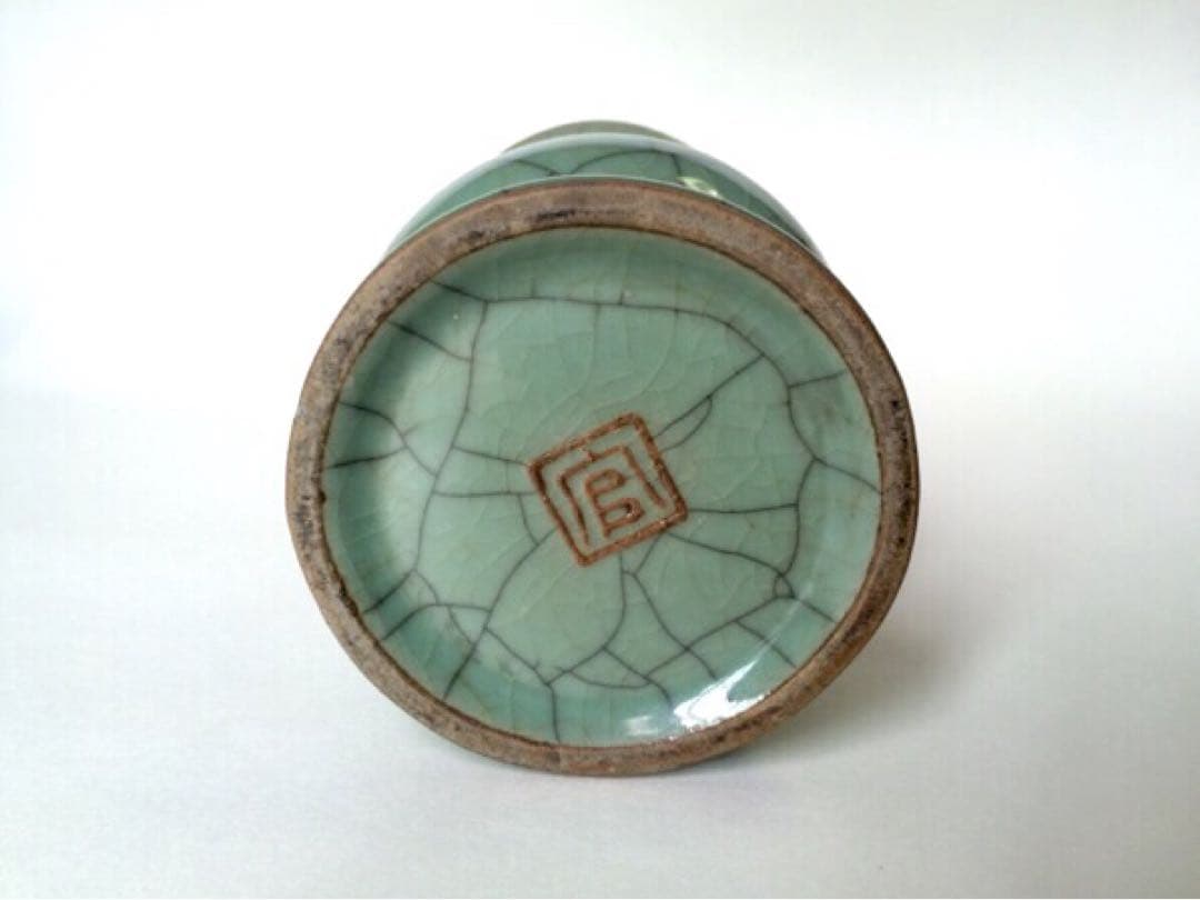 官窯 【哥釉 青瓷尊】 青磁器