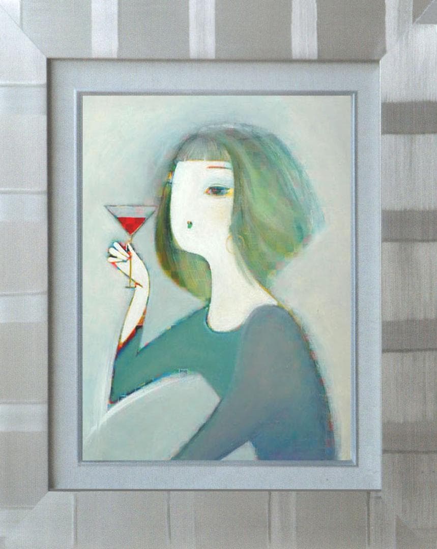 油絵 絵 絵画 インテリア 額付(白) F6-050313 人物 女性像