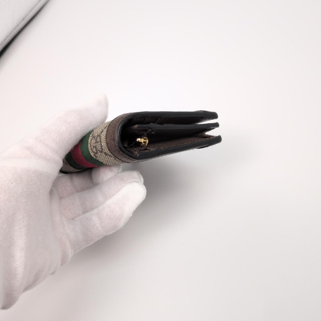 良品✨　グッチ ２つ折り財布 オフィディア PVC ブラウン 0I7