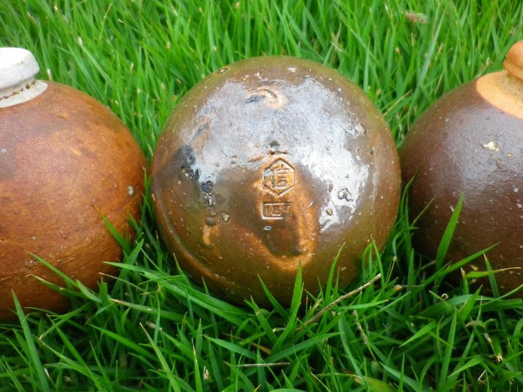 旧海軍　一輪挿し　陶器　信楽焼　3個セット