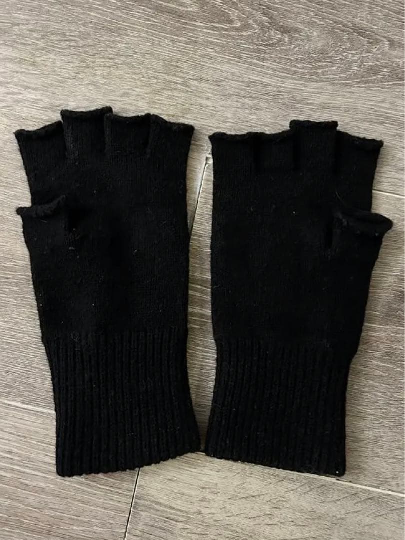 ナンバーナイン指なしグローブ黒USED