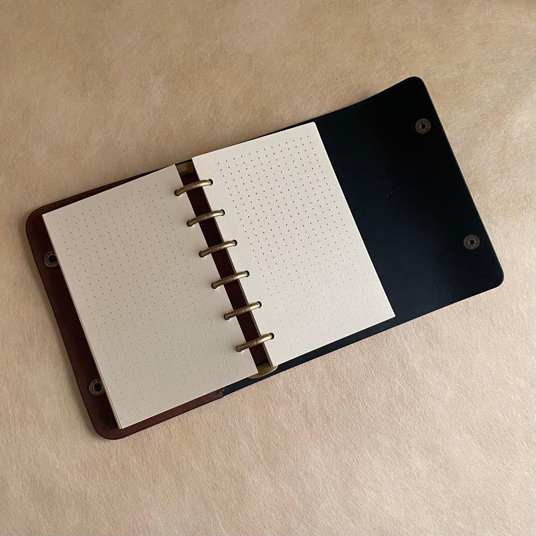 自由手帳 ミニ6 ダークブラウン×ブラック