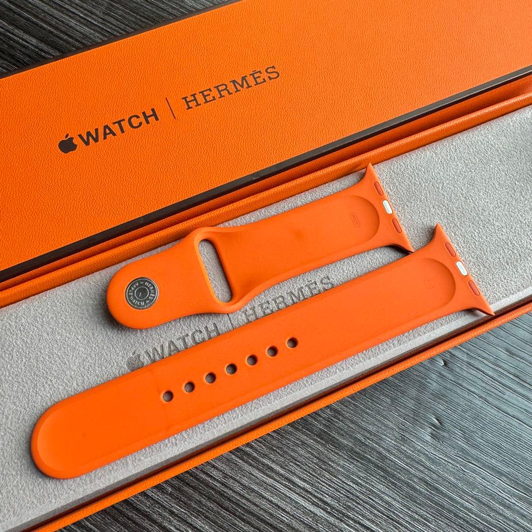 2851 Apple Watch エルメス　オレンジ　スポーツバンド　ラバー