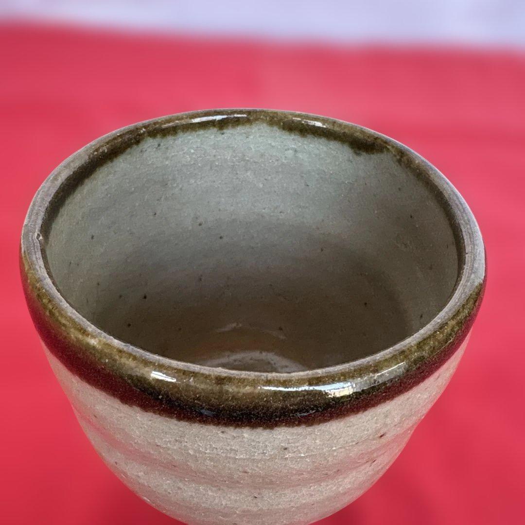 人間国宝　濱田庄司作 地釉鉄絵　湯呑み