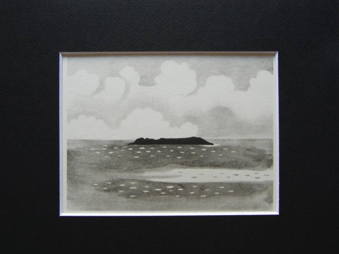 中古品 小野竹喬 【伊豆初島】 高級画集画、状態良好、新品高級額装付