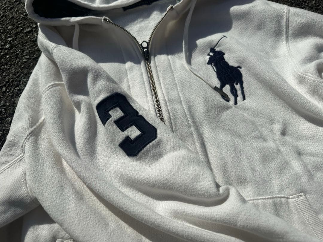 ラルフローレン　ビックポニー　ジップアップパーカー　Lサイズ　ホワイト