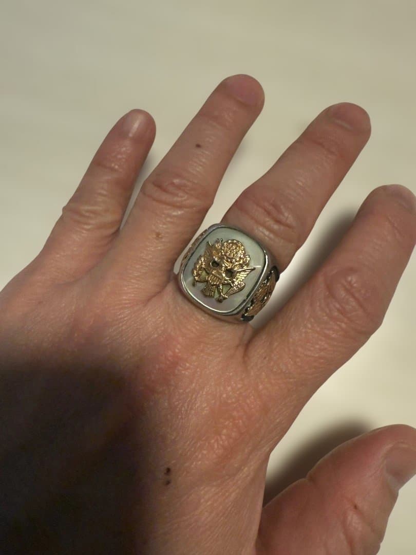 希少 ヴィンテージ WW2 マザーオブパール イーグルリング