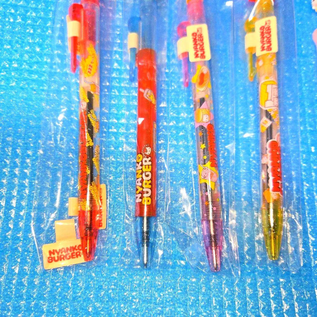 新品☆にゃんにゃんにゃんこ バーガー カフェ ボールペン ⑧点セット
