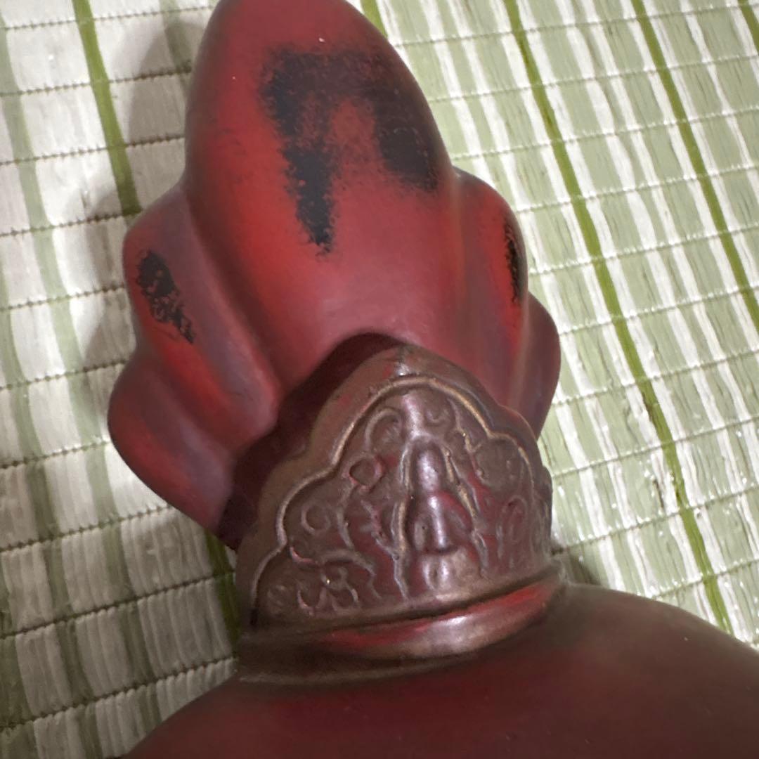 お面 能面 神楽面 仁王 仏具 鬼 男 赤 工芸品 渦 金剛力士 壁掛け