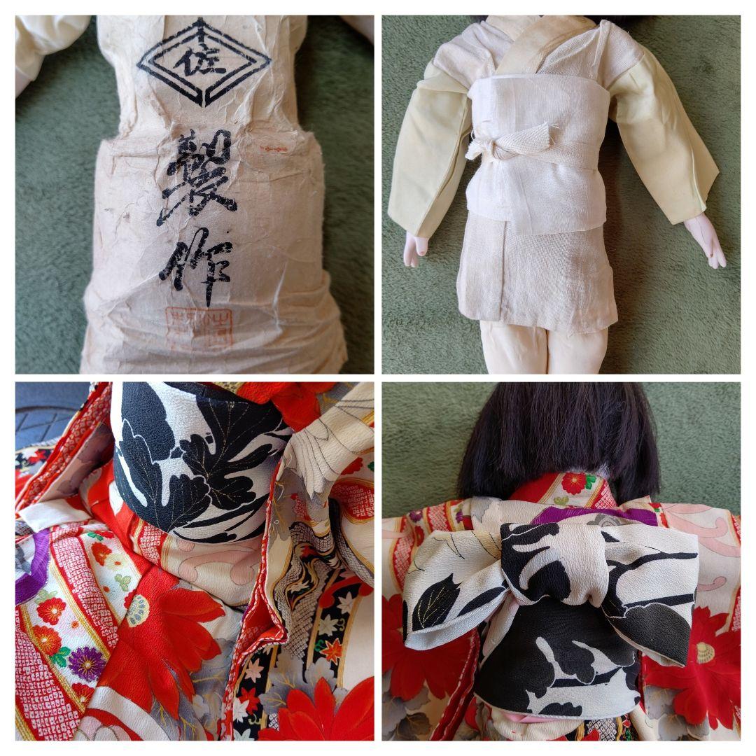最終価格 大正期 修復済み 市松人形 在銘 約52㎝ 髪貼り替え 人毛 光龍斎系